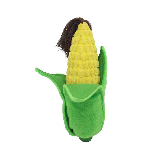 Plush Squeaky Pet Toys – Fruit & Vegetable Shapes for Dogs & Cats (Cactus, Corn, Eggplant)