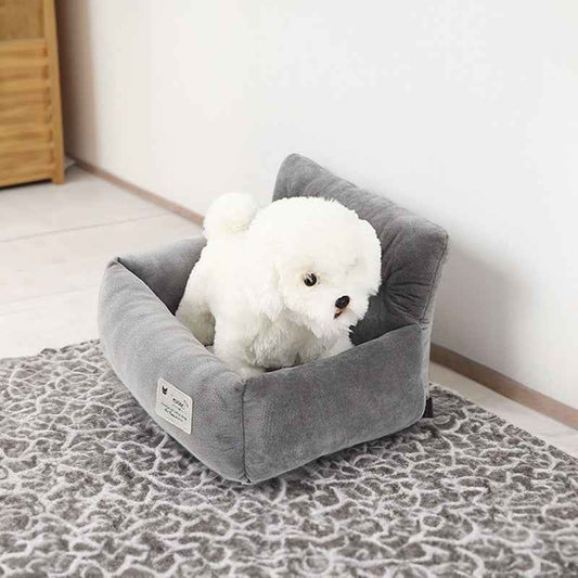 Foldable Pet Car Seat Booster Bed – Safe Travel Carrier for Cats & Small Dogs