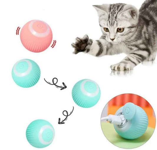 USB Charging Automatic 360 Degree Automatic Pet Rolling Ball For Puppy Cats Kitten - Blue