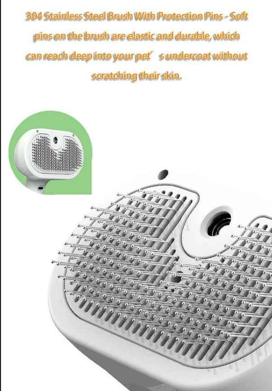 Dog/Cat Comb Self Cleaning Pets Hair Remover Brush with Comb Built-in Mist Humidifier