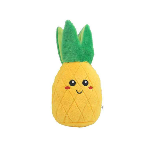 Plush Squeaky Pet Toys – Fruit & Vegetable Shapes for Dogs & Cats (Cactus, Corn, Eggplant)