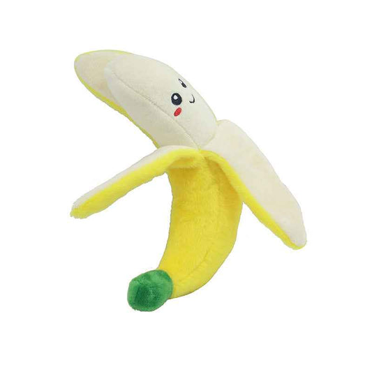 Plush Squeaky Pet Toys – Fruit & Vegetable Shapes for Dogs & Cats (Cactus, Corn, Eggplant)