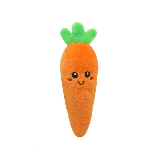 Plush Squeaky Pet Toys – Fruit & Vegetable Shapes for Dogs & Cats (Cactus, Corn, Eggplant)