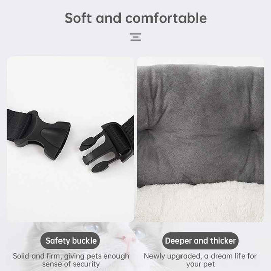 Foldable Pet Car Seat Booster Bed – Safe Travel Carrier for Cats & Small Dogs