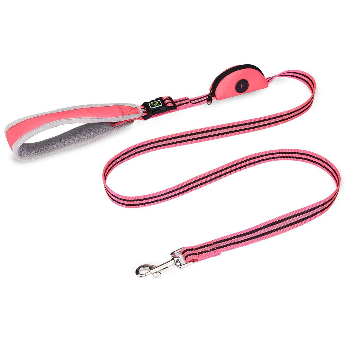 Reflective Nylon Dog Leash 150cm – With Waste Bag Dispenser for All Dog Sizes