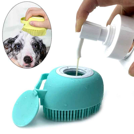 Silicone Pet Bath Massage Glove – Grooming Brush for Dogs & Cats