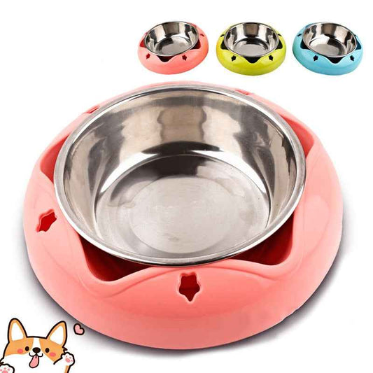 Stainless Steel Non-Slip Pet Bowl – Food & Water Feeder for Dogs & Cats
