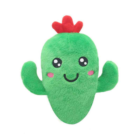 Plush Squeaky Pet Toys – Fruit & Vegetable Shapes for Dogs & Cats (Cactus, Corn, Eggplant)