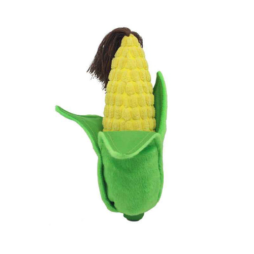 Plush Squeaky Pet Toys – Fruit & Vegetable Shapes for Dogs & Cats (Cactus, Corn, Eggplant)