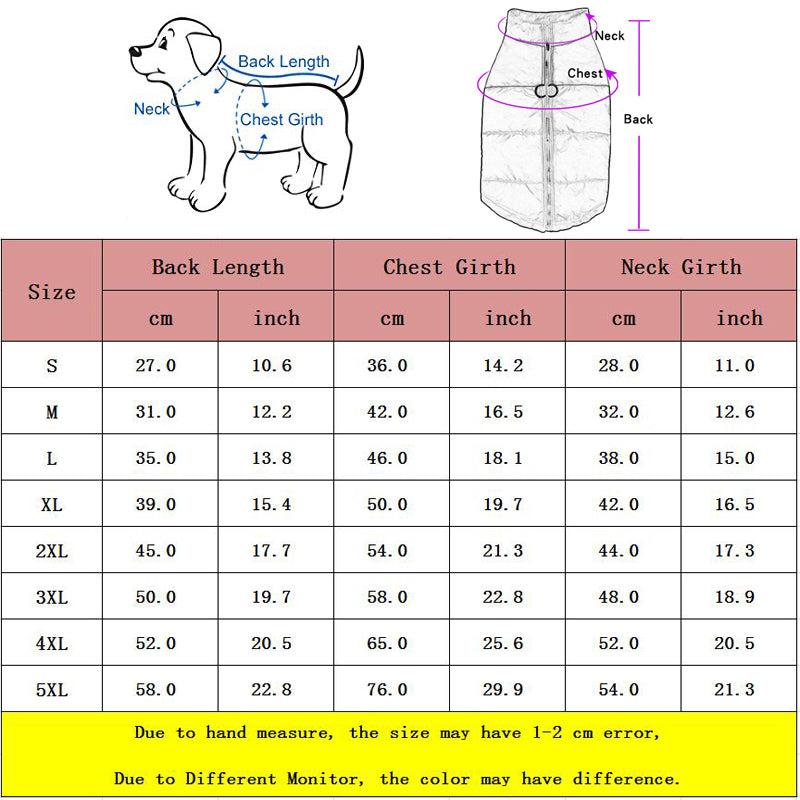Waterproof Zipper Dog Jacket – Autumn & Winter Coat for Small, Medium & Large Dogs
