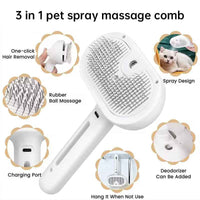 Electric Pet Grooming Comb with Steam Mist – Hair Removal & Styling for Dogs & Cats
