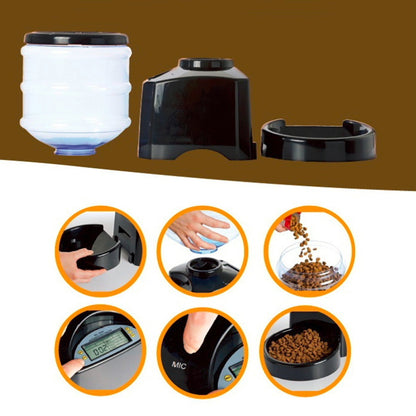 Automatic Pet Feeder with LCD Screen & Voice Recording – 5.5L Food Dispenser for Dogs & Cats