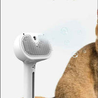 Dog/Cat Comb Self Cleaning Pets Hair Remover Brush with Comb Built-in Mist Humidifier