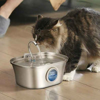 3.2L Stainless Cat Water Fountain With Water Level Window