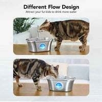 3.2L Stainless Cat Water Fountain With Water Level Window