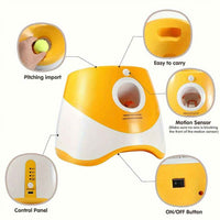 Rechargeable automatic tennis ball launcher for pets
