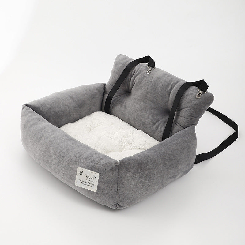 Foldable Pet Car Seat Booster Bed – Safe Travel Carrier for Cats & Small Dogs