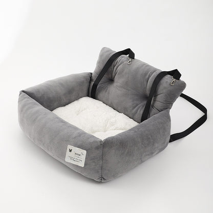 Foldable Pet Car Seat Booster Bed – Safe Travel Carrier for Cats & Small Dogs