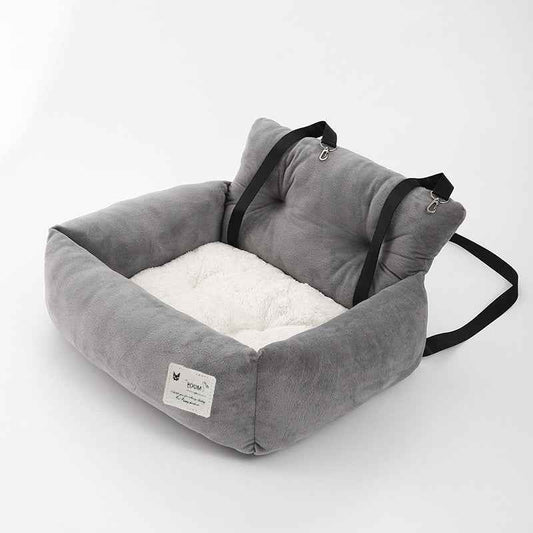 Foldable Pet Car Seat Booster Bed – Safe Travel Carrier for Cats & Small Dogs