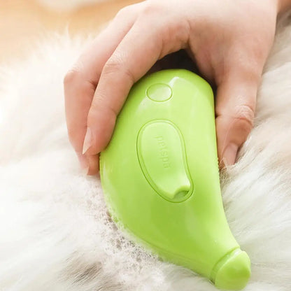 Banana Shape Steam Pet Grooming Brush – Hair Removal & Massage for Cats & Dogs