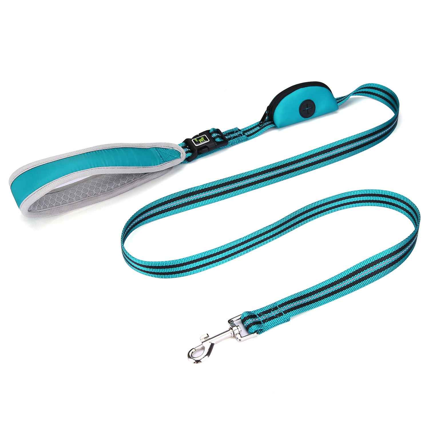 Reflective Nylon Dog Leash 150cm – With Waste Bag Dispenser for All Dog Sizes