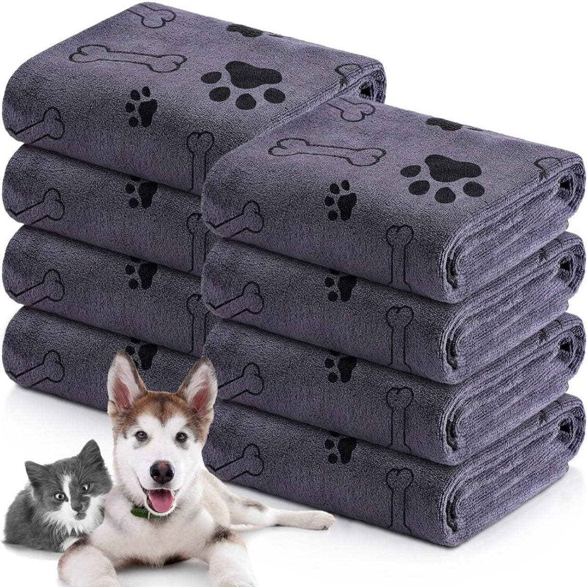 Quick-Dry Microfiber Pet Bath Towel for Dogs & Cats – Soft & Absorbent (2 Sizes)