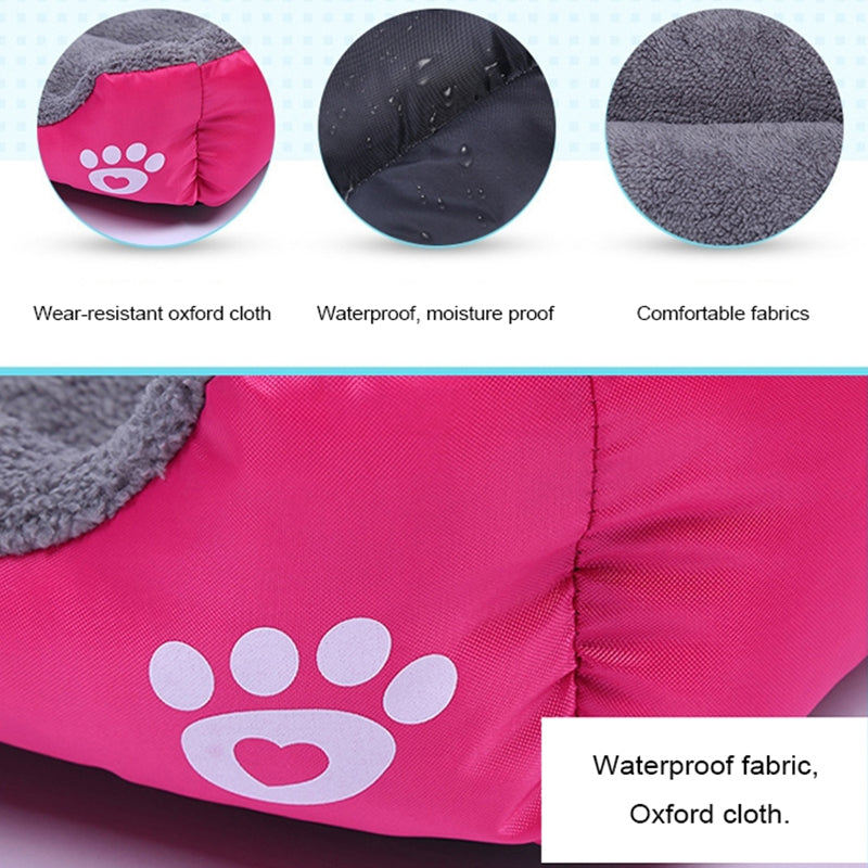 Soft Fleece Pet Bed with Waterproof Base – For Cats & Dogs (S to XXXL)