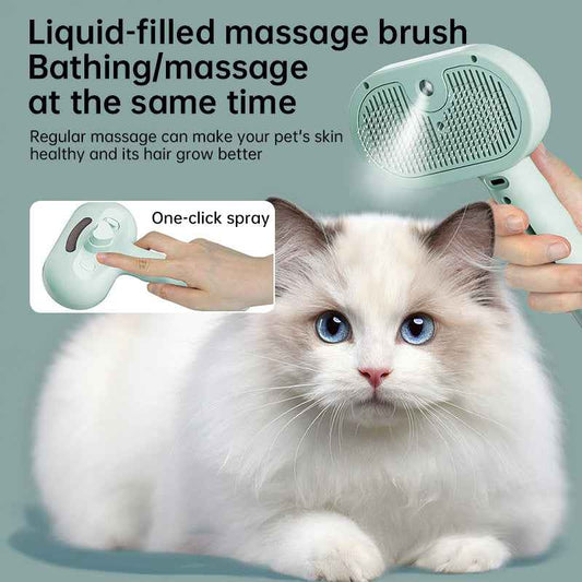 Electric Pet Grooming Comb with Steam Mist – Hair Removal & Styling for Dogs & Cats