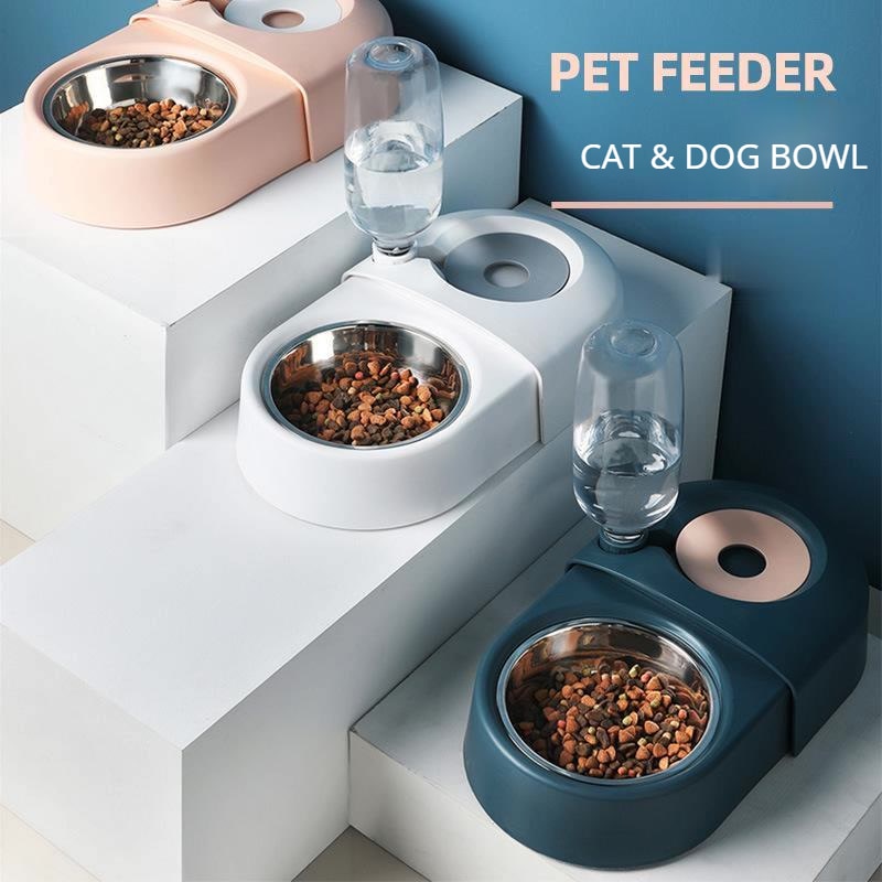 Pet Bowl & Automatic Water Fountain – Anti-Spill Feeder for Dogs & Cats