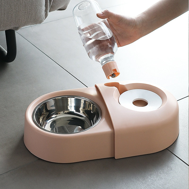 Pet Bowl & Automatic Water Fountain – Anti-Spill Feeder for Dogs & Cats