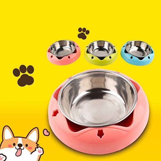 Stainless Steel Non-Slip Pet Bowl – Food & Water Feeder for Dogs & Cats
