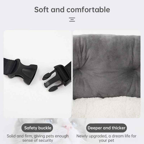 Foldable Pet Car Seat Booster Bed – Safe Travel Carrier for Cats & Small Dogs