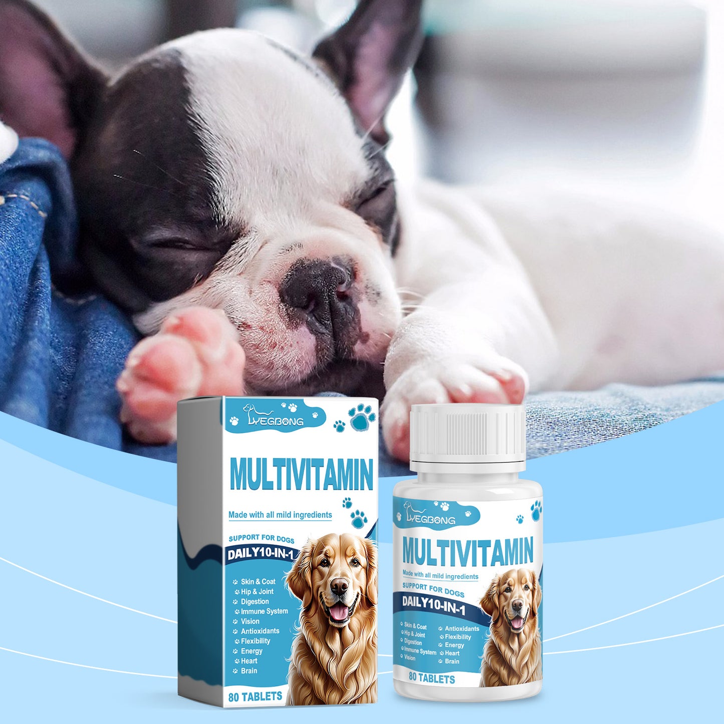 Pet Multivitamin Tablets for Dogs & Cats – Daily Health & Nutritional Supplement