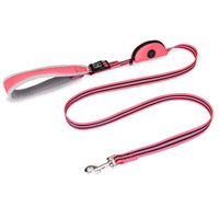 Reflective Nylon Dog Leash 150cm – With Waste Bag Dispenser for All Dog Sizes