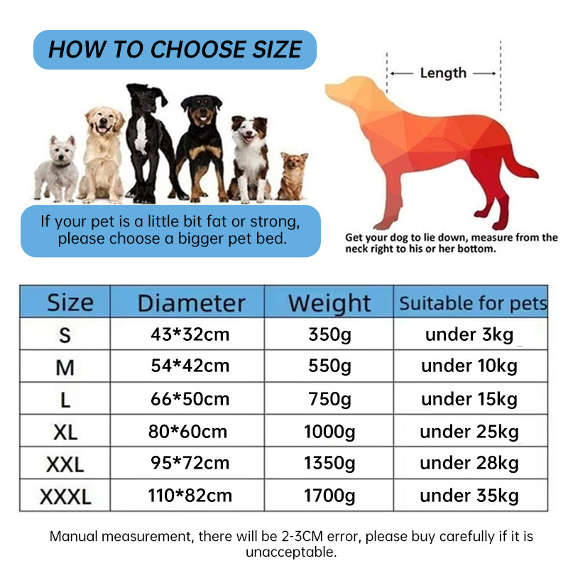 Soft Fleece Pet Bed with Waterproof Base – For Cats & Dogs (S to XXXL)