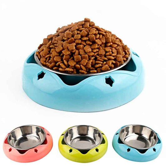 Stainless Steel Non-Slip Pet Bowl – Food & Water Feeder for Dogs & Cats