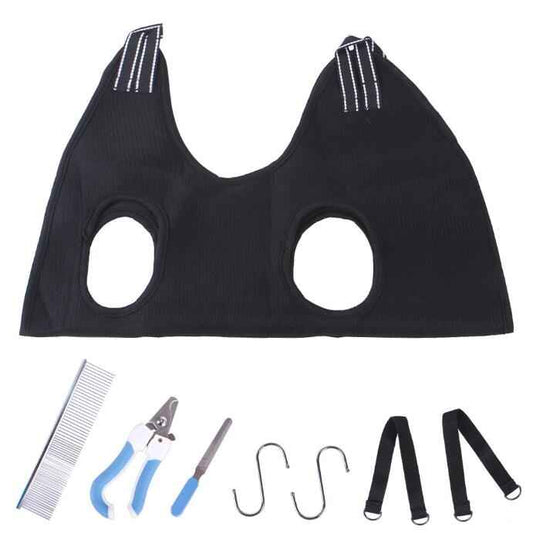 Pet Grooming Hammock with Nail Trimming Kit – For Cats & Small-Medium Dogs