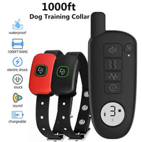 Dog Training Collar with Remote – 1000ft Range, Waterproof, Beep/Vibration/Shock for Small, Medium & Large Dogs