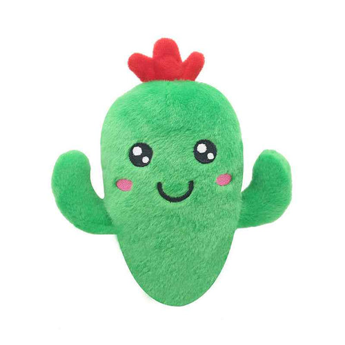 Plush Squeaky Pet Toys – Fruit & Vegetable Shapes for Dogs & Cats (Cactus, Corn, Eggplant)