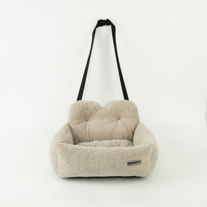 Foldable Pet Car Seat Booster Bed – Safe Travel Carrier for Cats & Small Dogs
