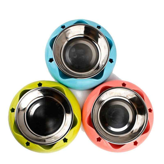 Stainless Steel Non-Slip Pet Bowl – Food & Water Feeder for Dogs & Cats