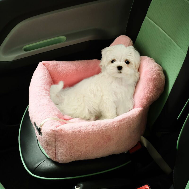 Foldable Pet Car Seat Booster Bed – Safe Travel Carrier for Cats & Small Dogs