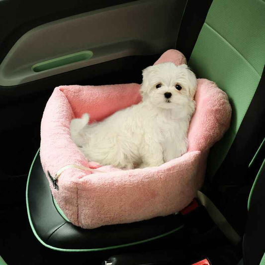 Foldable Pet Car Seat Booster Bed – Safe Travel Carrier for Cats & Small Dogs