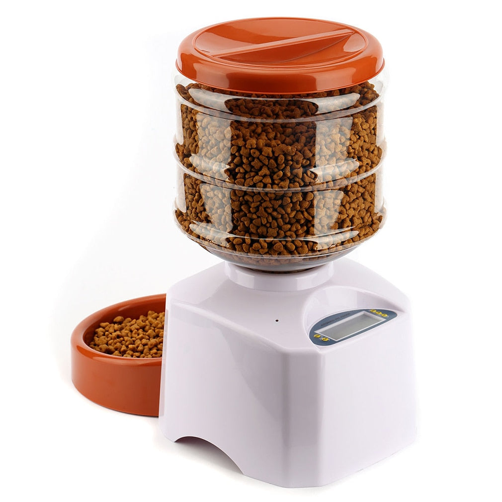 Automatic Pet Feeder with LCD Screen & Voice Recording – 5.5L Food Dispenser for Dogs & Cats