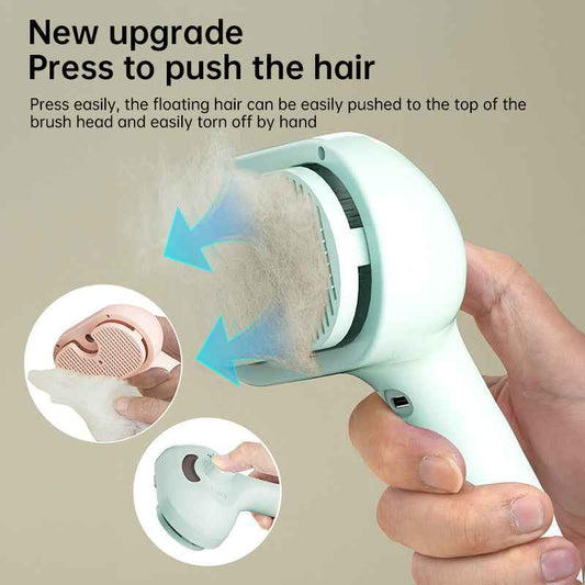 Electric Pet Grooming Comb with Steam Mist – Hair Removal & Styling for Dogs & Cats