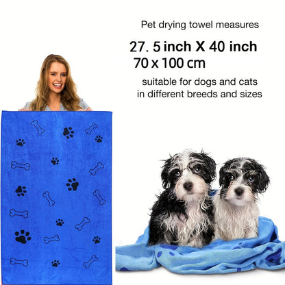 Quick-Dry Microfiber Pet Bath Towel for Dogs & Cats – Soft & Absorbent (2 Sizes)