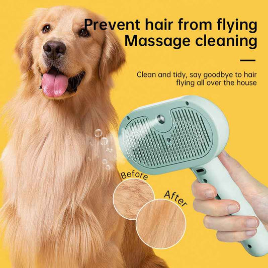 Electric Pet Grooming Comb with Steam Mist – Hair Removal & Styling for Dogs & Cats