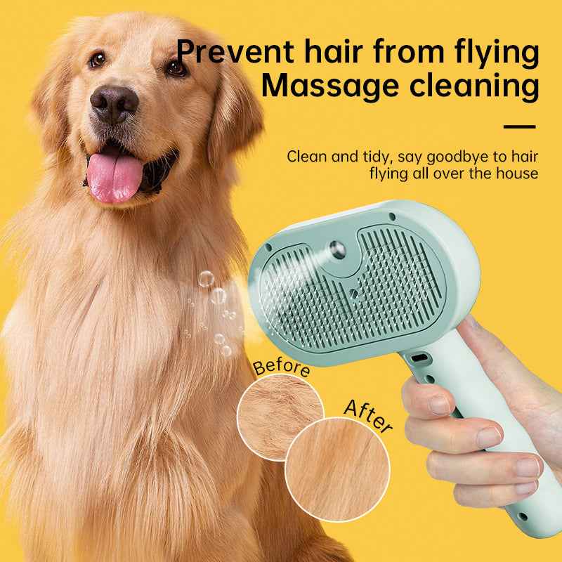 Electric Pet Grooming Comb with Steam Mist – Hair Removal & Styling for Dogs & Cats