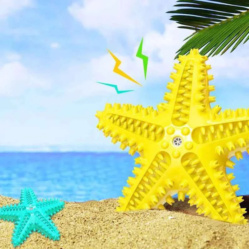Starfish Dog Molar Chew Toy – Squeaky TPR Dental Stick for Dogs